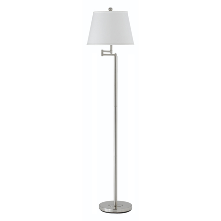 Brushed Steel Andros One Light Pedestal Base Swing Arm Floor Lamp -  CAL LIGHTING, BO-2077SWFL-BS